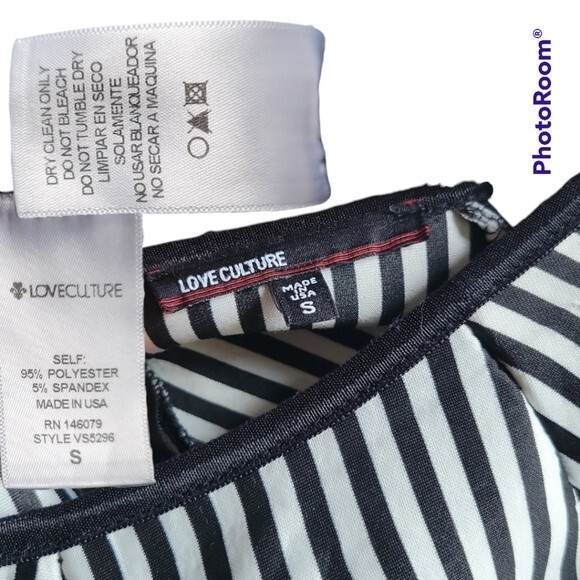 LOVE CULTURE BLACK & WHITE STRIPE A-LINE SKIRT - S - Picture 6 of 7